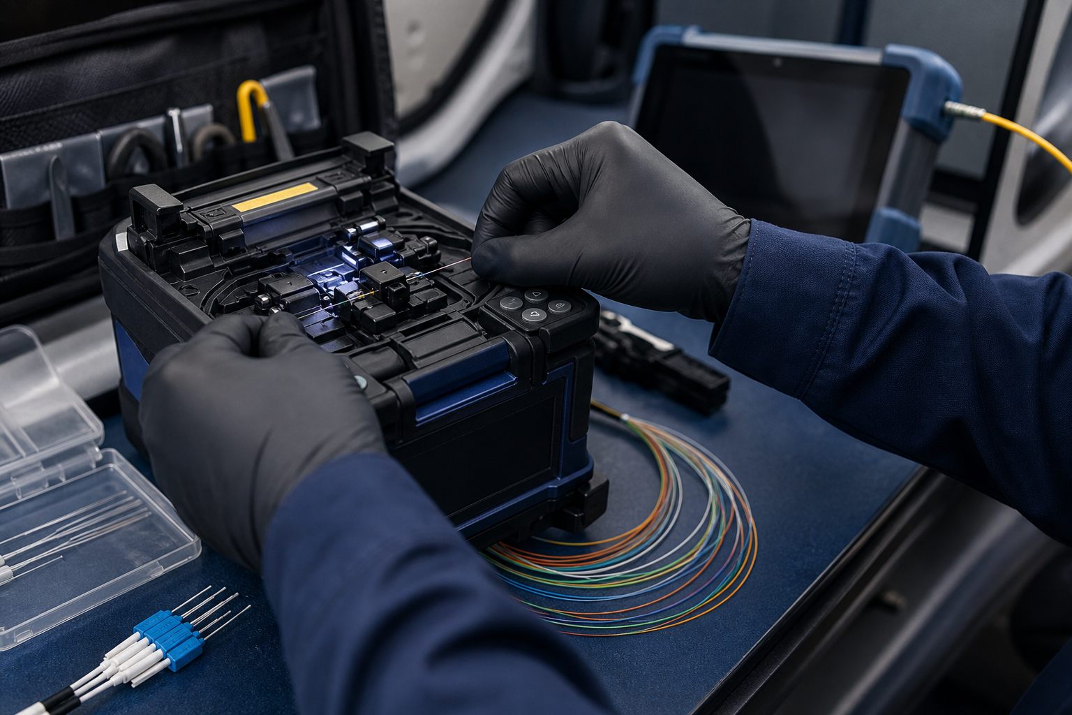Fiber splicing and testing equipment